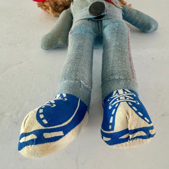 Vintage Levi Strauss Denim Rag Doll 1970s Advertising Red Tab Blonde Hair Plush - Picture 5 of 8